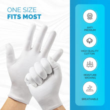 Home Solutions White Cotton Gloves for Eczema  8 Pairs  Free Wash Bag  Hand Moisturising Gloves, White Cotton Gloves for Dry Hands, Eczema Gloves, White Gloves, Exfloitants Gloves