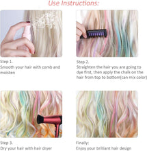 Deluxe Hair Chalk Set For Girls, 10 Washable Colour Brush, Available For Party Hair Dressing, Birthday Gift For Kids