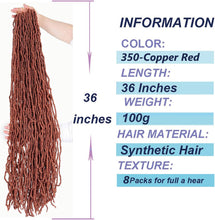 JHZHONG 8Packs nu faux locs crochet Hair 36 Inches Pre-looped Goddess Locs Crochet Hair Soft Dreadlocks Synthetic Hair Extensions 12strands/Pack(350)