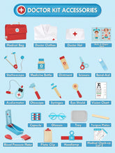 Lehoo Castle Doctors Set for Kids, Toys for 3 Year Old Boys, Wooden Kids Doctors Kit with Doctor Costume, Kids Doctors Set, Kids Toys Age 3, 3 Year Old Boy ToysBlue