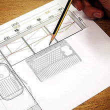 Metal Hair&Beard Comb - AhfuLife EDC Credit Card Size Comb Perfect for Wallet and Pocket - Anti-Static Dual Action Beard Comb (Stainless Steel CombMultifunctional)