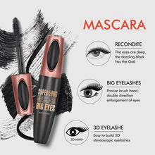 4D Silk Fiber Eyelash Mascara, Extra Long Thick & Voluminous Lash Mascara, Black Long-Lasting Waterproof 4D Mascara for Makeup