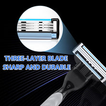 Foreverup Mach 3 Razor Blades Men, 20pcs Razor Blade Refills with Precision Trimmer, 3 Layer Mens Razor Manual Shaver Blade, Professional Barber Beard Razor Blades