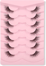 GMAGICTOBO False Eyelashes Natural Cat Eye Half Lashes Fluffy Wispy Clear Band 3D Faux Mink Lashes Pack Soft Strips Fake Eyelashes 7 Pairs