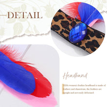 Handcess Indian Feather Headbands Leopard Headdress Native American Feather Headband Carnival Costume Headwear for Women Girls Festival Party