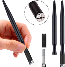 Microblading Pens 5 Piece Light Manual Tattoo Eyebrow Pens for Permanent Makeup Supplies Durable Aluminum Pen with Lock-Pin Tech Tattoo Microblading Pens (Black