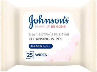 Johnson's Makeup Be Gone Extra-Sensitive Wipes, Pack of 25