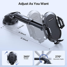 Miracase Car Phone Holder Mount[Military-Grade Reliable Suction ] 360 Rotation Phone Stand Accessories Automobile Cradle for Dashboard/Windscreen/Air Vent,Compatible with All Mobile Phones