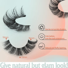 Lashes Natural Look Curly Eye Lashes Strip That Look Like Extensions 16MM Clear Band Fluffy D Curl 3D Short Volume Cat Fake Eyelashes Pack 7 Pairs By Goddvenus