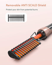 Hot Comb Electric by Terviiix, Hot Comb for Wigs, Afro Hair & Beard, Anti-Scald Straightening Comb with Keratin & Argan Oil Infused Teeth, Temperatures Adjustable, 60 Min Auto Shut Off