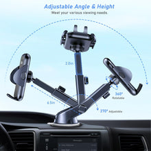 Blukar Car Phone Holder, Adjustable Car Phone Mount Cradle 360 Rotation - 4 in 1 Super Stable for Dashboard/Windscreen/Air Vent, One Button Release for All 4.7 to 6.7 inch Smartphones