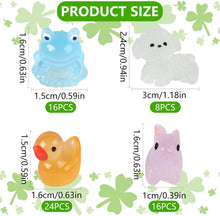 LALASTYLE 64pcs Luminous Resin Animal, Tiny Toy Resin Frogs, Dogs, Rabbit, Duck, Miniature Resin Frogs Glow in the Dark, Mini Landscape for Garden Dollhouse Decoration