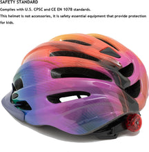 Kids Bike Helmet, Bike Helmets for Kids with Light and Visor for Boys Girls Bike Helmet Kids Cycle Helmet Kids Childrens Bike Helmet Bicycle Cycling Helmet Kids (50-57CM)