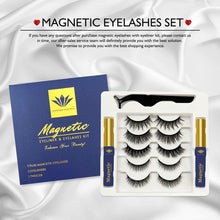 Magnetic Eyelashes Set 5 Pairs with 2 x Waterproof Magnetic Eyeliner Set for Natural Look Reusable Easy to Set Comfortable Lashes with Tweezers Made with Mink Fur For Weeding Parties and Daily Uses