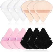 Pinenuts 12 Pcs Triangle Powder Puff, 4 Colors Makeup Puff, Soft Body Sponge Foundation Cosmetic Makeup Tool, Wet & Dry Dual-Use Powder Puff Pads for Mineral Powder and Loose Powder