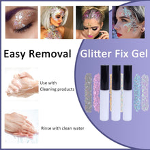 Glitter Tattoo Glue,12ml Glitter Fix Gel,Body Painted Art Glue,Body Adhesive Glue,for Temporary Glitter Tattoos,Gemstones,Body Art and Accessories,Halloween Make Up