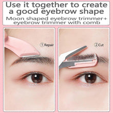 GIMIRO Eyebrow Scissors with Combs Eyebrow Trimmer Manual Hair Shaver Eyebrow Remover Hair Cutting Set Beauty Tools (PINK PRO)