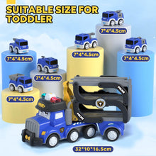 Lehoo Castle Boys Toys Age 2, Toys for 2 Year Old Boy, Toddler Toys with Sound & Light, Police Transport Truck Toy with 6 Pull Back Police Car, Gift for 2 3 4 5 6 Year Old