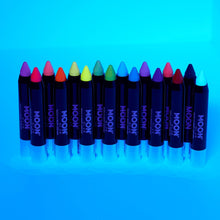 Moon Glow - Neon UV Face Paint Stick / Body Crayon makeup for the Face & Body - Pastel set of 6 colours - Glows brightly under UV lighting