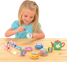 Galt Paint a Tea Set - 11 Pc Mini Tea Party Set, Kids Craft Kit and Childrens Tea Set - 12 Rainbow Ceramic Paints - Encourage Creativity and Motor Skills - Arts and Crafts for Kids, Ages 5 Years Plus