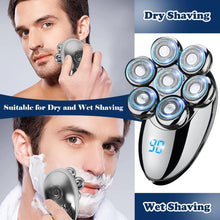 Head Shavers for Men LED Bald Head Shaver 6 in 1 Cordless Rechargeable Electric Shavers with 5 Replaceable Grooming Shaving Heads IPX7 Waterproof Grooming Kit with Beard Clippers Nose Trimmer