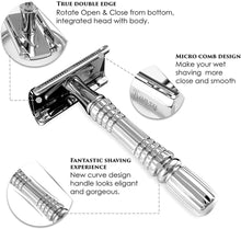 Kanzy Safety Razor for Men & Women Double Edge Single Blade Metal Reusable Razor Shaving Kit, Traditional Manual Razor for Perfect Shave