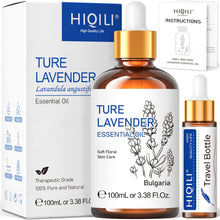 HIQILI Lavender Essential Oils for Sleep 100ml, 100% Pure Undiluted Premium Oil for Aromatherapy Diffuser, Skin Care, Massage, Hair Growth, Calming Relaxing