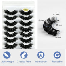 KOKAY False Eyelashes Russian Strip Lashes Faux Mink Lashes 8 Pairs DD Curl, Reusable Fluffy 3D Fake Eyelashes Thick Soft Waterproof for Gift (K002,15MM)