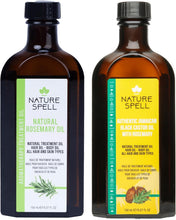 Nature Spell Rosemary Oil for Hair Growth Duo 150ml x2  Treats Dry and Damaged Hair  Rosemary Oil Fusion Duo Pre-Diluted with Almond Oil and Castor Oil  Body Oils for Dry Skin