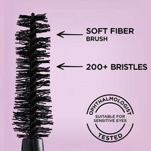 L'Oral Paris Intense Volume Mascara, Volumising and Lengthening, Infused with Castor and Floral Oils to Condition Eyelashes, Suitable for Sensitive Eyes, Soft Fibre Brush, Lash Paradise, Black