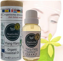 Nativilis Organic Ylang Ylang Essential Oil Cananga odorata var. genuina regulates oil production, soothing growth of the skin, moisturises antibacterial Copaiba aromatherapy