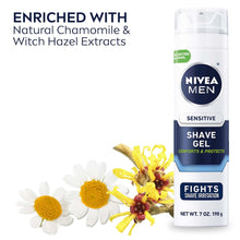 NIVEA FOR MEN Sensitive, Shaving Gel 7 oz (Pack of 3)