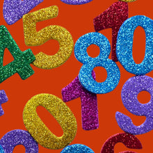 Kids B Crafty 100 Number Stickers - Glitter Foam Numbers for Childrens Crafts, Self-Adhesive Stickers for Scrapbooking, Card Making, and Decorating