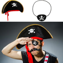 Jc.upin Pirate Accessories Set,Pirate Hat,Pirate Eye Patch,Halloween Pirate Captain Dress Up Set for Pirates of the Caribbean Party,Halloween Party Supplies Pirate Costume for Kids Boys Girls Adults