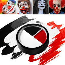 Afflano Clown Makeup White Black Red Face Paint, Face Body Painting Party for Kids Adults, SFX Joker Zombie Vampire Skeleton Costume Cosplay Halloween Makeup, Non Toxic Oil Body Paint 3 Colours