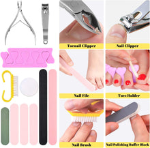 Foot File Pedicure Set, 30 in 1 Foot Files Foot Care Scrubber Kit Hard Skin Remover Feet Scrub for Women Men Salon or Home