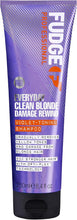 Fudge Professional Everyday Clean Blonde Damage Rewind Shampoo, Daily Purple Toning for Blonde Hair, Bond Repair Technology, 250 ml