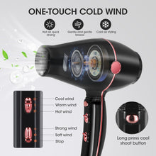 Ionic Hair Dryer 2400W, Professional Hairdryer with 2 Speed, 3 Heat Setting, Fast Drying Blow Dryer with Diffuser Nozzle, Concentrator Comb for Home Travel Salon