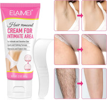 Hair Removal Cream, Intimate Painless Hair Remover for Sensitive Skin, Gentle Formula Intimate Hair Removal Cream for Pubic, Bikini, Face and Body