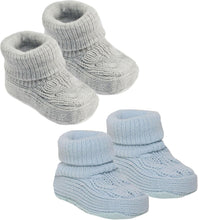 Royal Icon 2 x Pairs Baby Booties 0-3 Months - Adorable Warm and Safe Baby Slippers-Baby Boots Soft Stylish-Newborn Baby Boys Girls Bootees - Ideal for Indoor and Outdoor Use Ri352