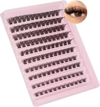 Lash Clusters, 120Pcs DIY Individual Eyelash Extenisons Natural Look D Curl Cluster eyelashes 8-16MM Reusable Individuals DIY at Home (01)