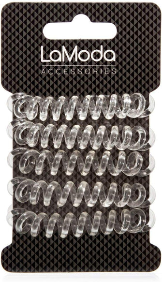 LaModa No Kinks Hair Ponytailer/Invisible Bobble. Clear. Pack of 5