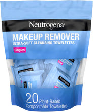 Neutrogena Makeup Remover Cleansing Towelette Singles, Daily Face Wipes To Remove Dirt, Oil, Makeup & Waterproof Mascara, Individually Wrapped, 20 Count