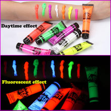 8 Tubes UV Fluorescent Art Make-up Body Painting Set 8 Colours Glow Neon Face and Body Paint Rainbow Pride Black Light Face Paint Decor Accessories for LGBT Pride Fancy Dress Party 10ml /0.34oz/Tube