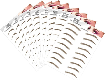 9 Sheets 3D Eyebrows Tattoo, Natural 3D Eyebrows Tattoo Brow Shaper Ecological Eyebrow Stickers for Makeup