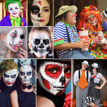 Afflano Clown Makeup White Black Red Face Paint, Face Body Painting Party for Kids Adults, SFX Joker Zombie Vampire Skeleton Costume Cosplay Halloween Makeup, Non Toxic Oil Body Paint 3 Colours