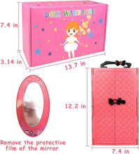 84 Pack Doll Clothes and Accessories with Doll Closet for 11.5 Inch Doll Fashion Design Set Girl Doll Dress Up Including Wedding Dress Tops and Pants Outfits Shoes Bags Necklaces Toys Gifts for Girls