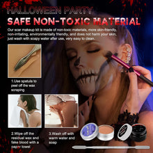 Halloween Special Effects Makeup Kit: SFX Face Paint Cosplay Makeup Kit - Realistic Fake Scar Wound Vampire Modeling with Fake Blood Gel - Skin Wax - Sponge - Spatula