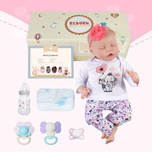 JIZHI Reborn dolls - 17-Inch Handmade Realistic Baby Dolls Soft Cloth Body with Toy Accessories, Reborn Baby Dolls Like a Lifelike Baby(Sleeping baby)