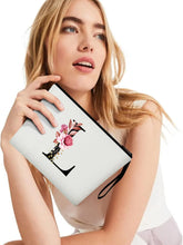 A-Z Personalized Makeup Bag,Birthday Gifts for Women Mom,Gifts for Best Friend,Bride Bridesmaid Cosmetic Bag(L)